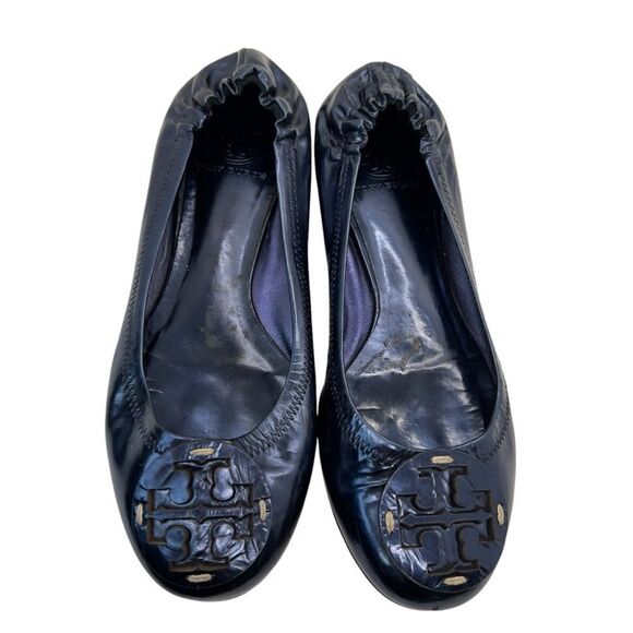 Blue Tory Burch Patent Reva Ballet flats 7 - Picture 1 of 16